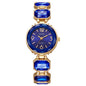 Women’s Gold Bracelet Quartz Watch with Black Crystal Dial