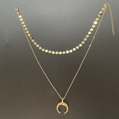 Bohemian Double Horn Necklace for Women