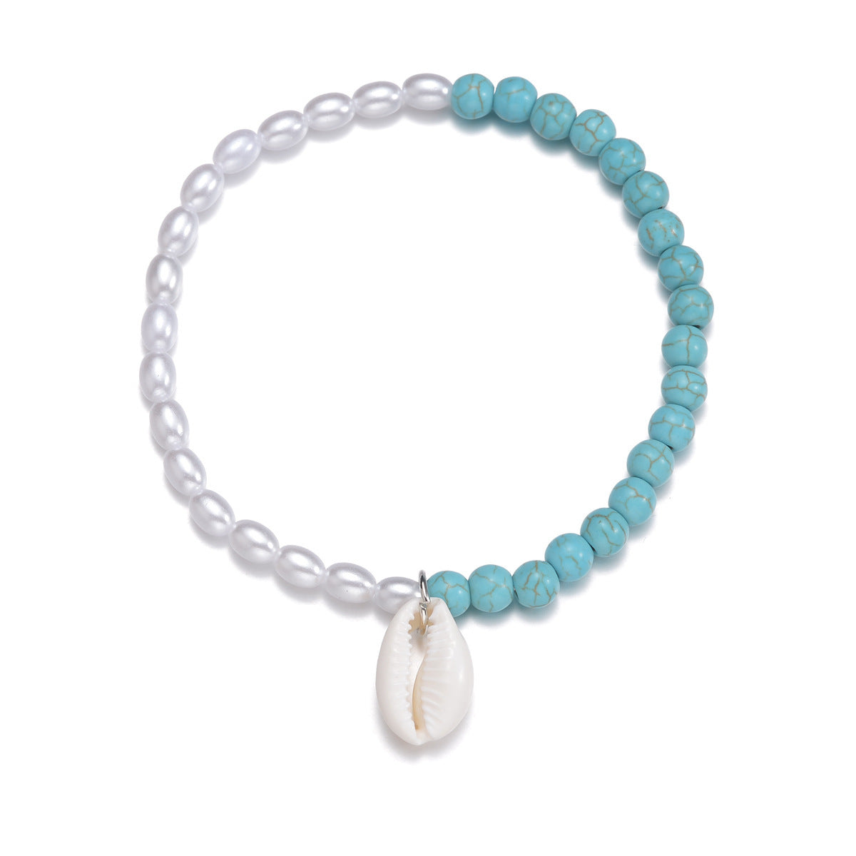 Multi-layer Anklet Pearl Round turquoise Bead Anklet Jewelry