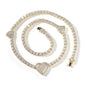 mens gold chain tennis Love heart necklace