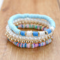 Bohemian Beaded Stretch Bracelets Colors Clay Beads