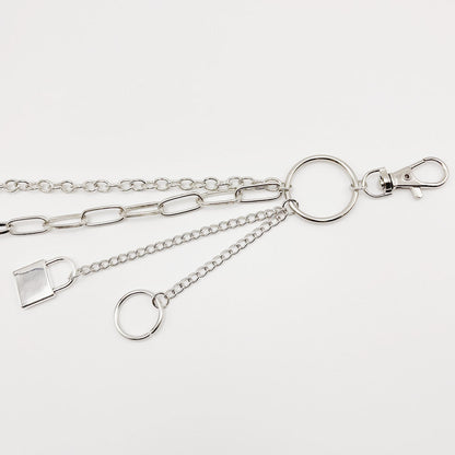 Hip Hop Punk Hollow Out Lock Pendant Chain