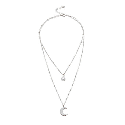 Moon Pearl Pendant Necklaces
