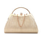 folded metal diamond-studded handbag wedding clutch bag