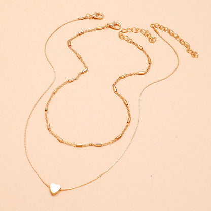 Lovely Style Necklaces 2 Layers Love Heart Multi-layer Chain Choker