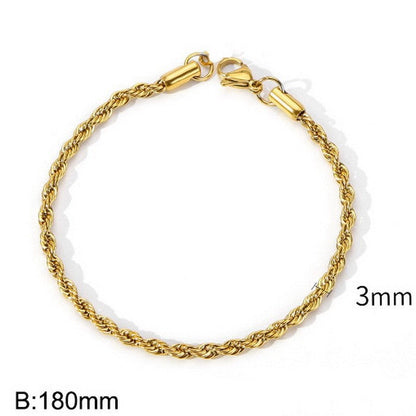 Women's & Men's Popular Simplicity Gold Stainless Steel Hemp Bracelets