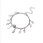 Beach Leaf Shape Layered Tassel Foot Chain