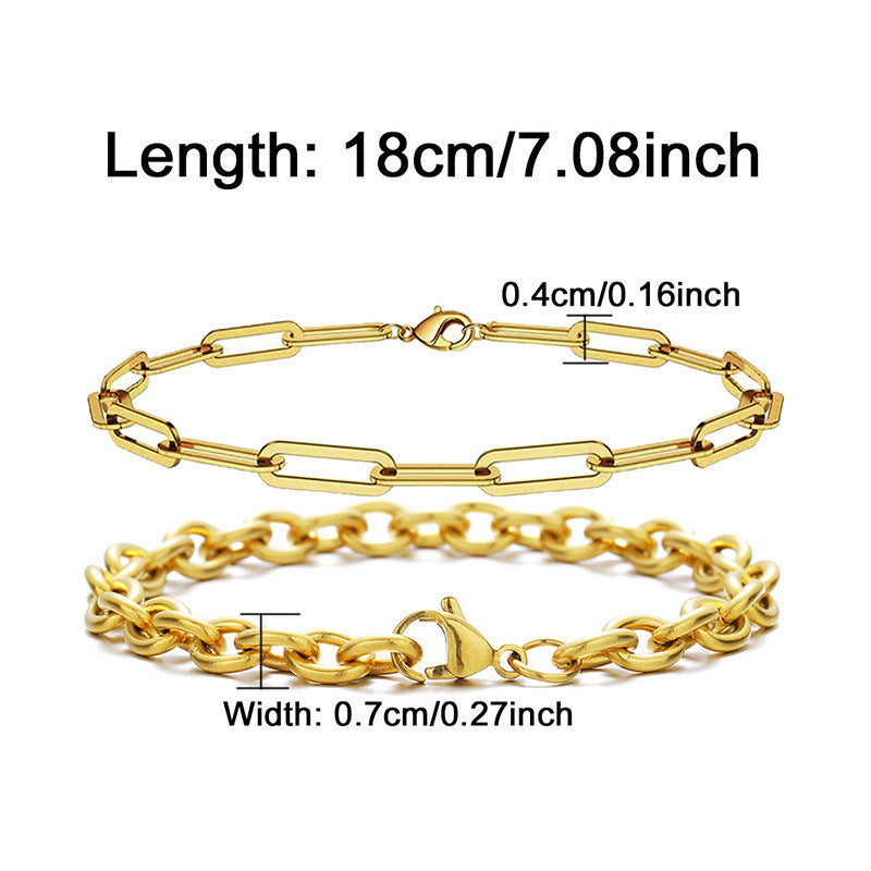 Paper Clip Chain Bracelet Set