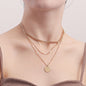 Multi Layered Chain Necklace for Women with Round Charm Pendant