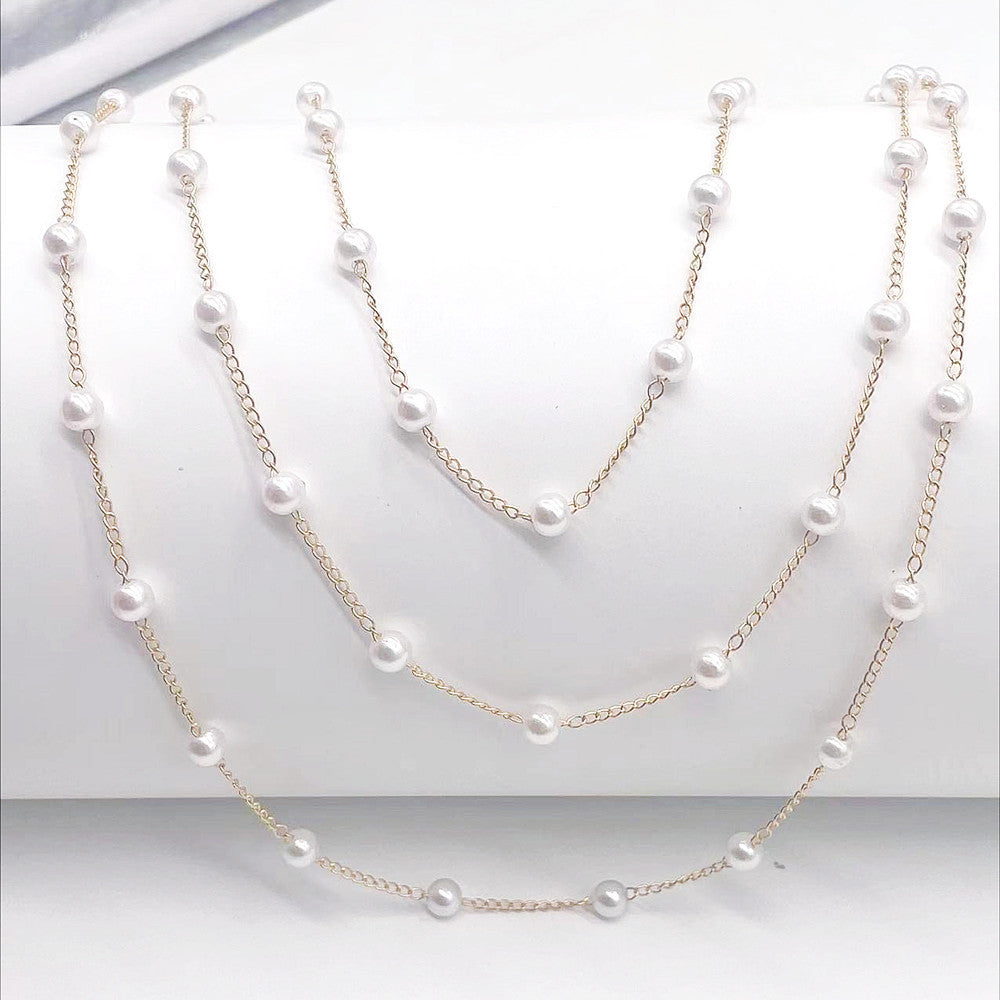 Beaded Collar Chain Retro Pearl Multi Layer Necklace