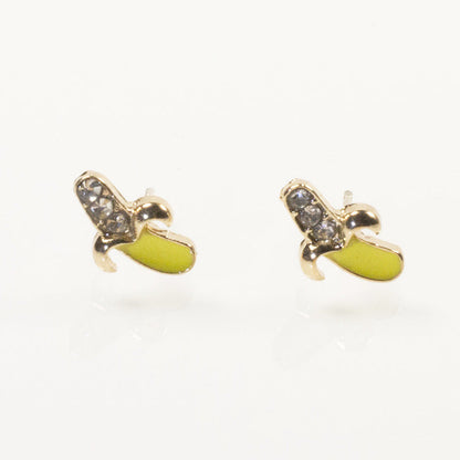 Rhinestone Banana Stud Earring