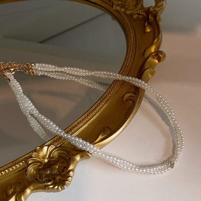 Fashion Double Layer Pearl Necklace for Women Jewelry