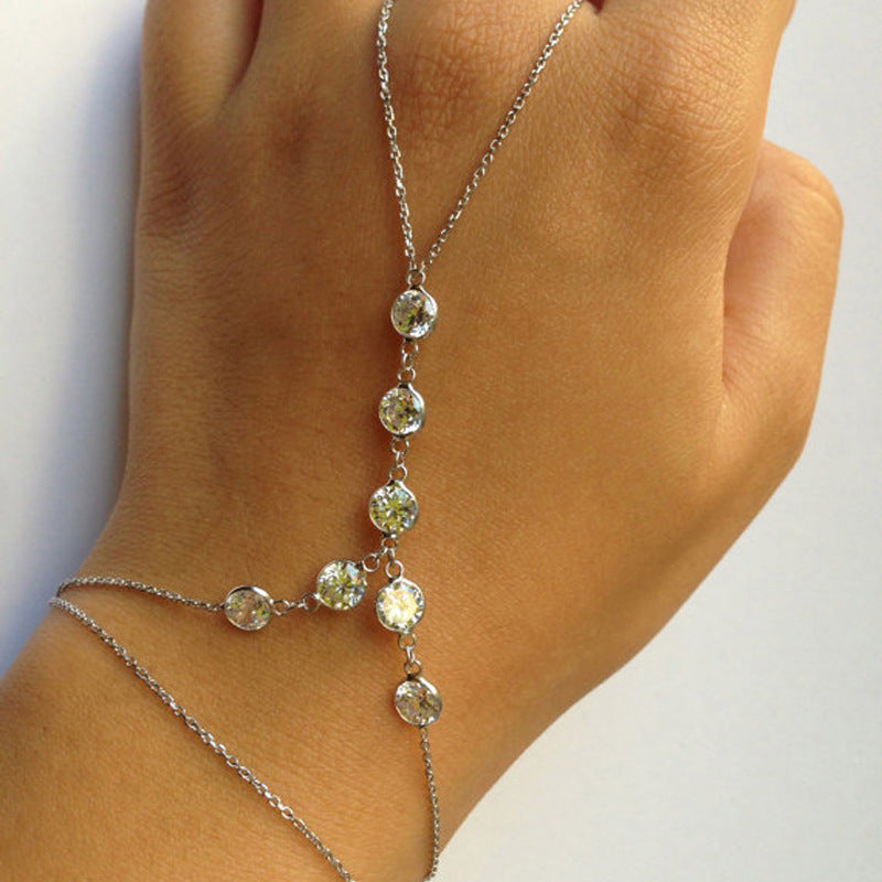 Bezel Zircon Slave Bracelet Hand Chain