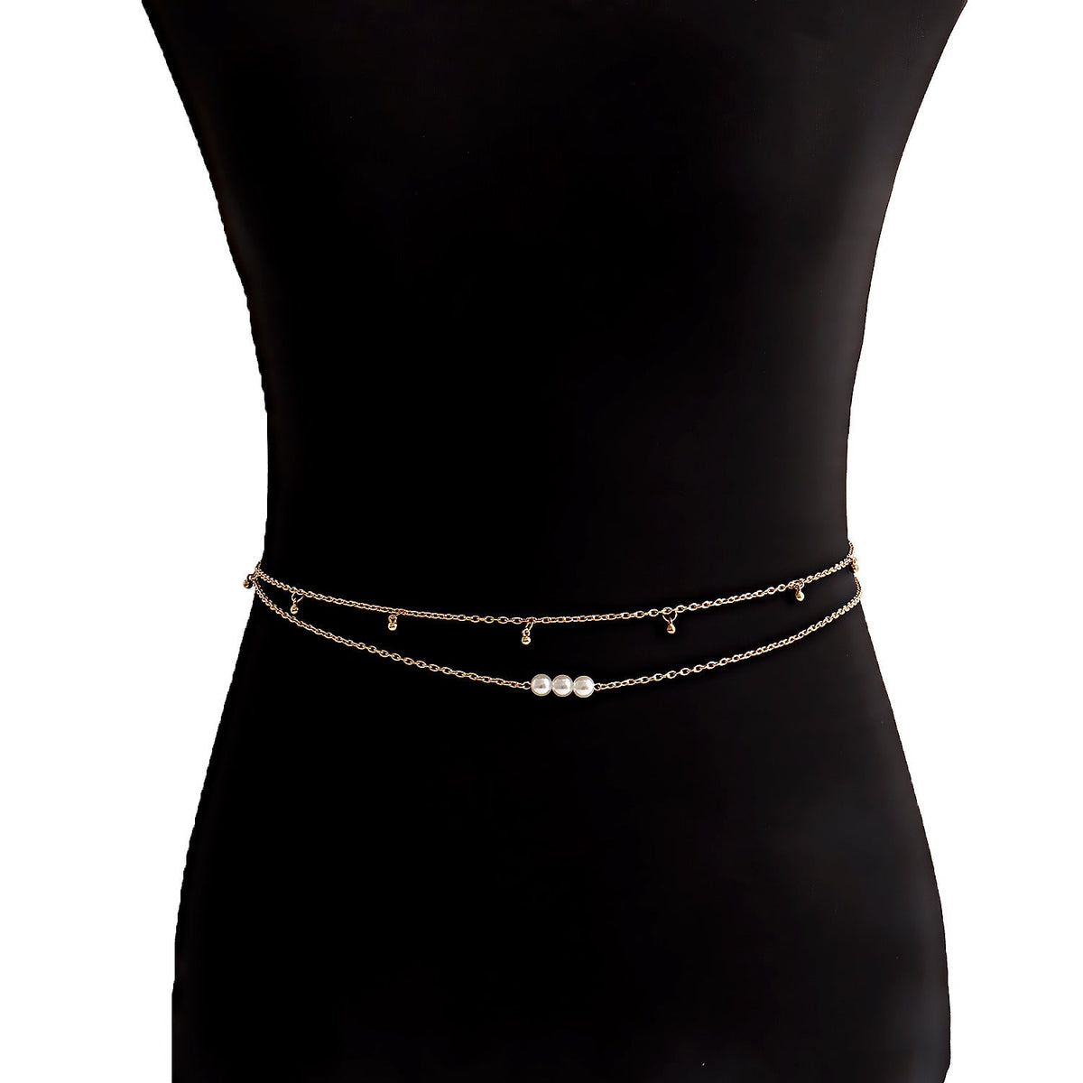Vintage Double Layer Pearl Bead Chain Belly Chain