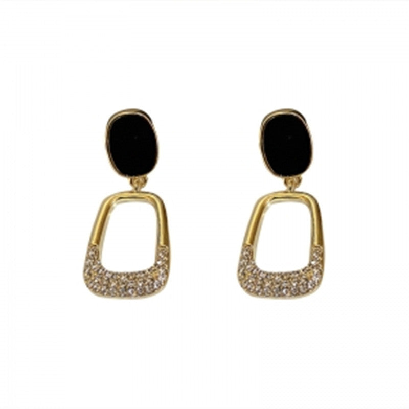 Geometric Rhinestone Stud Earrings