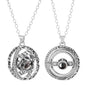 Astronomical ball projection necklace rotatable pendant