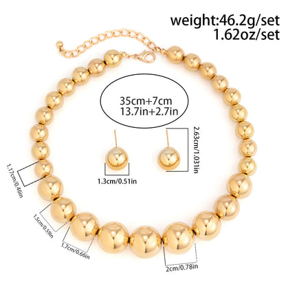 Hip-hop Punk Large Beads Short Necklace Women CCB Beads