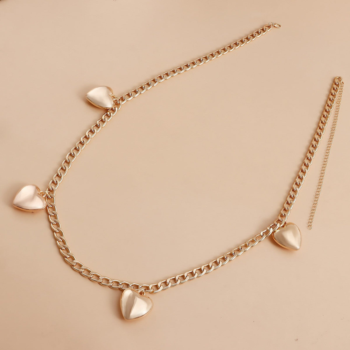 Metal Large Heart Pendant Waist Chain