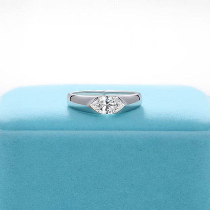 S925 18k Marquise Moissanite Wedding Engagement Ring, 5*10mm 1ct VVS D-Gragde Certified