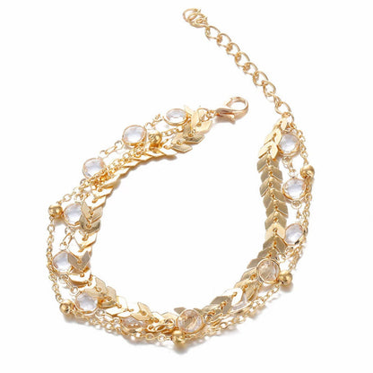 Boho Jewelry Rhinestone Anklets Chain Ankle Bracelet
