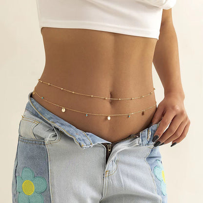 Sequin Pendants Bead Waist Chain for Women