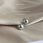 Natural Shell Pearl Earrings Gray Ear Stud