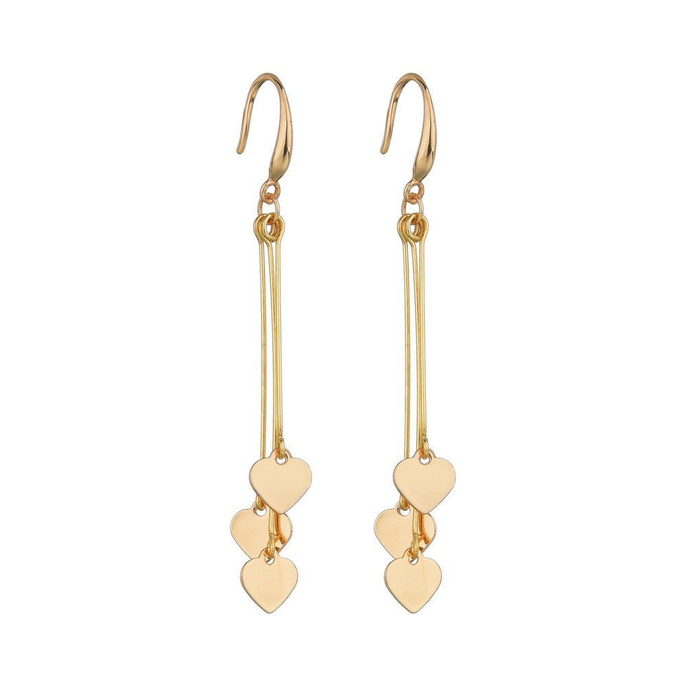 Womens Heart Drop Earrings