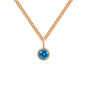 Stainless Steel Necklace With Diamond Birthstone Pendant