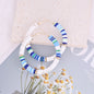 Bohemian Handmade Mix Color Plymer Clay Hoop Earrings