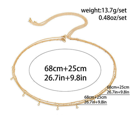 Sexy Rhinestone Double-layer Body Waist Chain