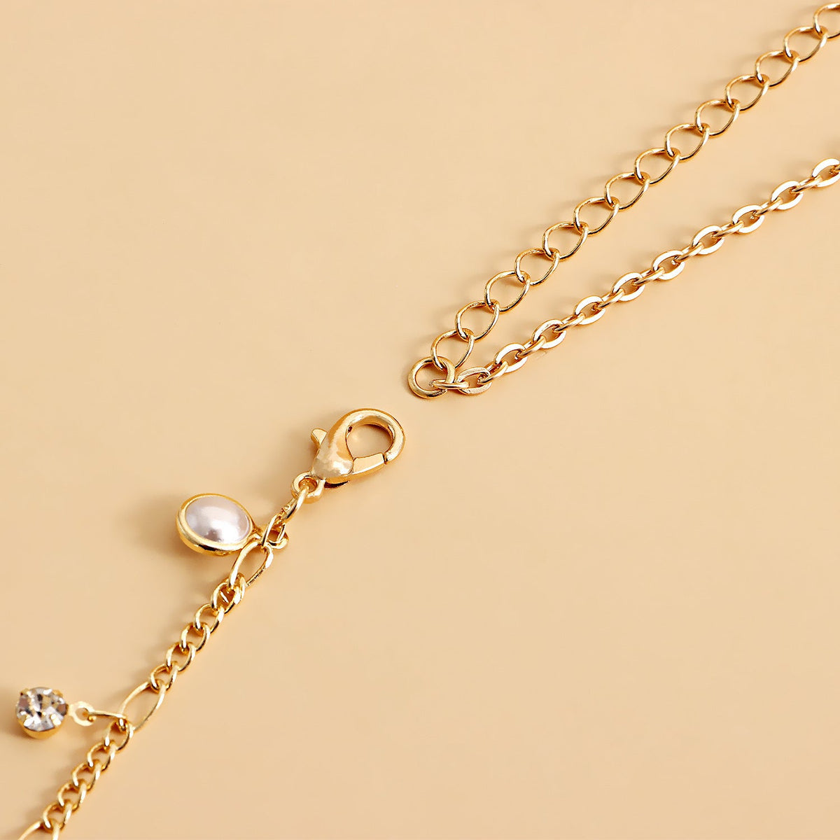 Pearl Tassel Rhinestone Waist Chain