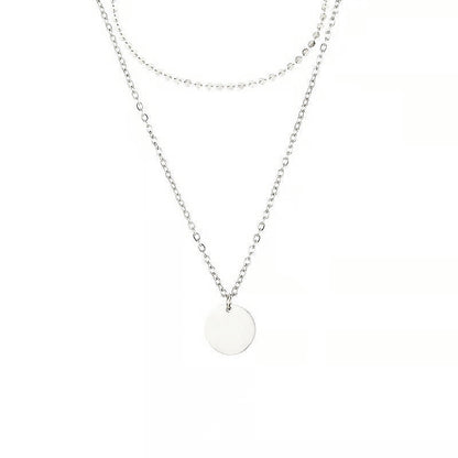 Coin Disc Necklace Chokers Double Layered Necklace