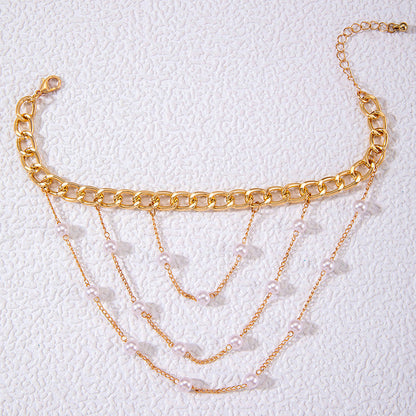 Pearl Beaded Multi-Layer Anklet Every Beach Anklet Chain