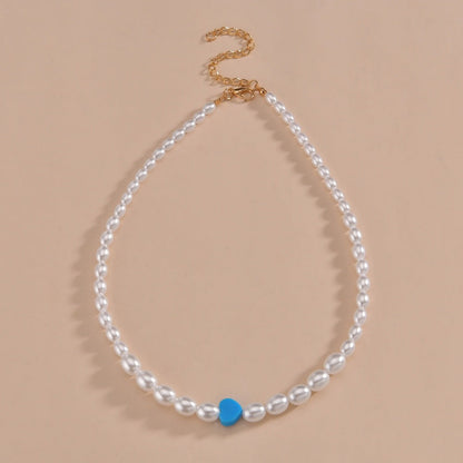 Vintage Pearl Choker Beaded Necklaces Love Design