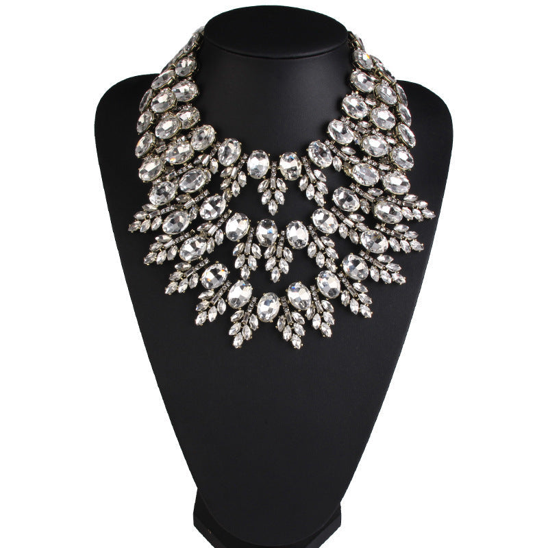 Fashion High Sense Glass Drill Shiny Necklaces