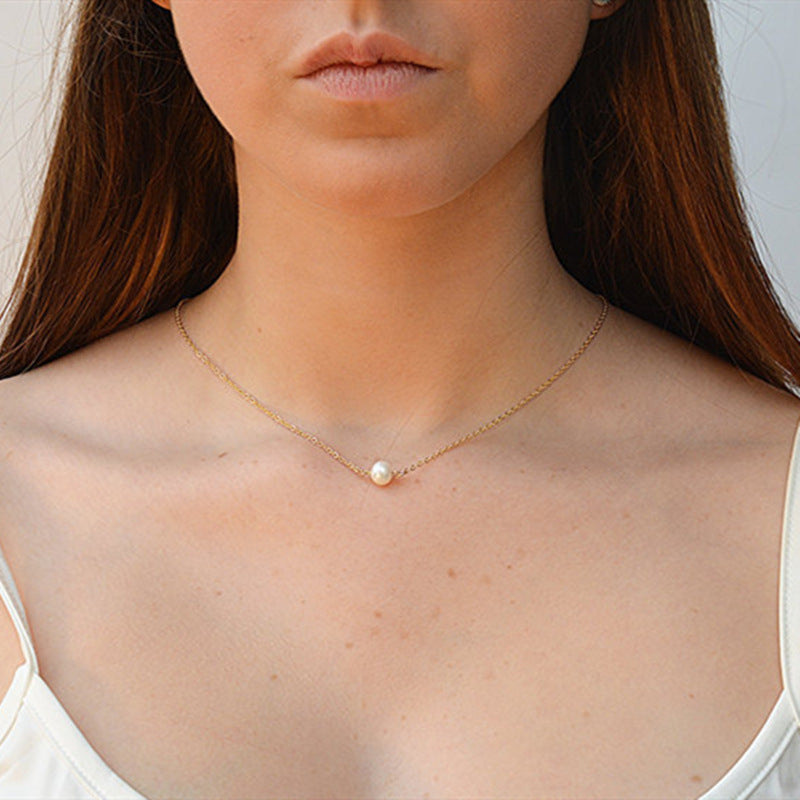 Pearl Pendant Chain Necklace