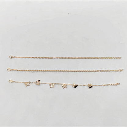 Layered Butterfly Twists Chain Anklet Jewelry
