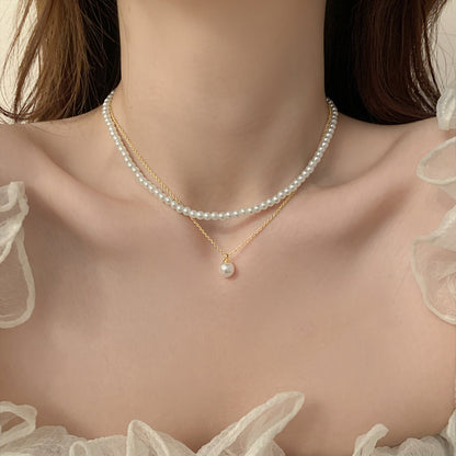 Double Layer Wearing Pearl Necklace