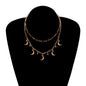 Vintage Jewelry Multi Moon Charm Layered Chain Necklace