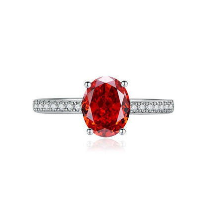 Multicolor Ice Flower Cut Oval CZ Adjustable Ring, Pave Band, 7*9mm 5A Cubic Zirconia, 6 Color Options, Dainty Luxe