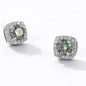 S925 Magnetic Multicolor Moissanite Square Halo Stud Earrings for Men Women, 0.5/1ct Round Cut