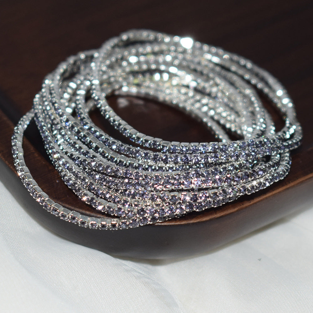 Women's Multicolor Rhinestone Stretch Shiny Simple Ornament Bracelets