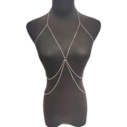 Crystal Rhinestone Multi Layer Neck Body Bikini Lingerie Chain
