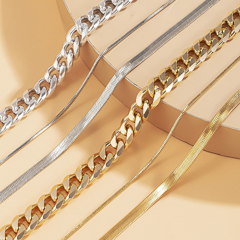Multilayer Layered Snake Chain Necklace