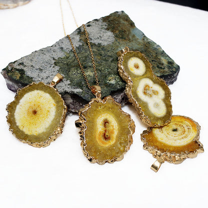 Original Crystal Sunflower Natural Stone Agate Pendants