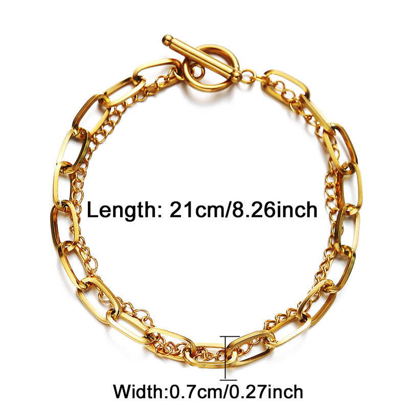 Paper Clip Chain Bracelet Set