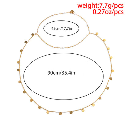 Bridal Jewelry Small Disc Tassel Body Chain Necklace Sexy Beach