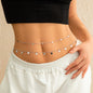 Metallic Sequin Silver Belly Waist Chain