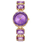 Women’s Gold Bracelet Quartz Watch with Black Crystal Dial