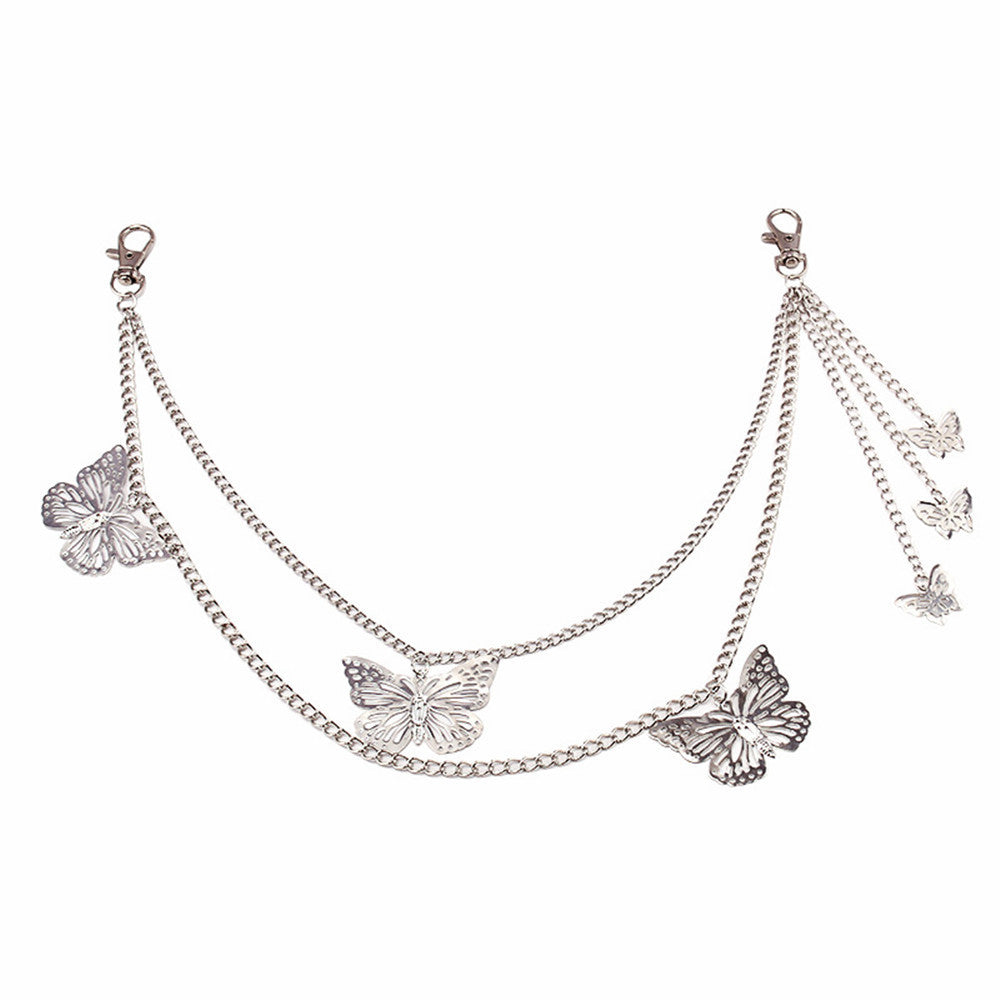 Retro Double-layer Butterfly Waist Chain Hip-hop